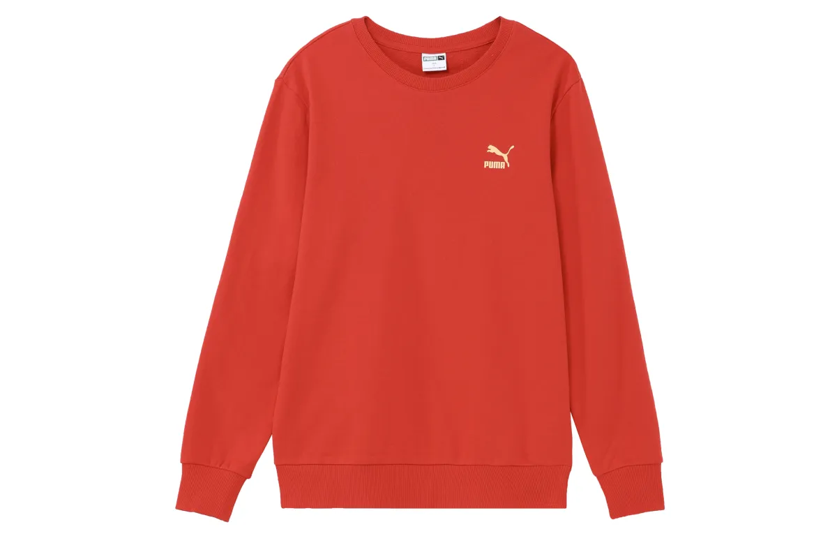 PUMA Sweatshirts Unisex Red Crew Neck Moderate Regular