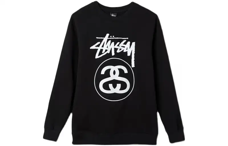 Stussy Sweatshirts Men's Black Crew Neck Moderate Other