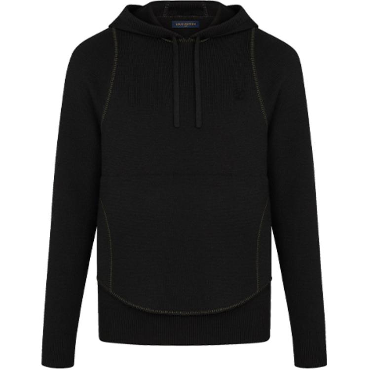 LOUIS VUITTON Sweatshirts Men's Black Hooded Moderate