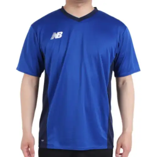 New Balance T Shirts Men's Blue Crew Neck Moderate Straight Fit
