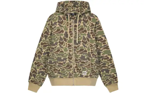 Stussy Sweatshirts Men's Green Hooded Moderate Regular
