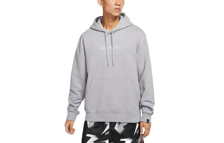 Jordan Sweatshirts Men's Light Gray White Hooded Moderate Straight Fit