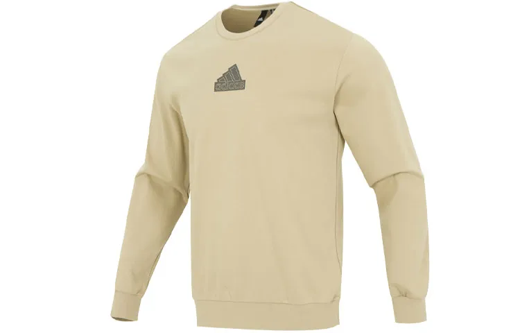 Adidas Sweatshirts Men's Khaki Crew Neck Moderate Regular