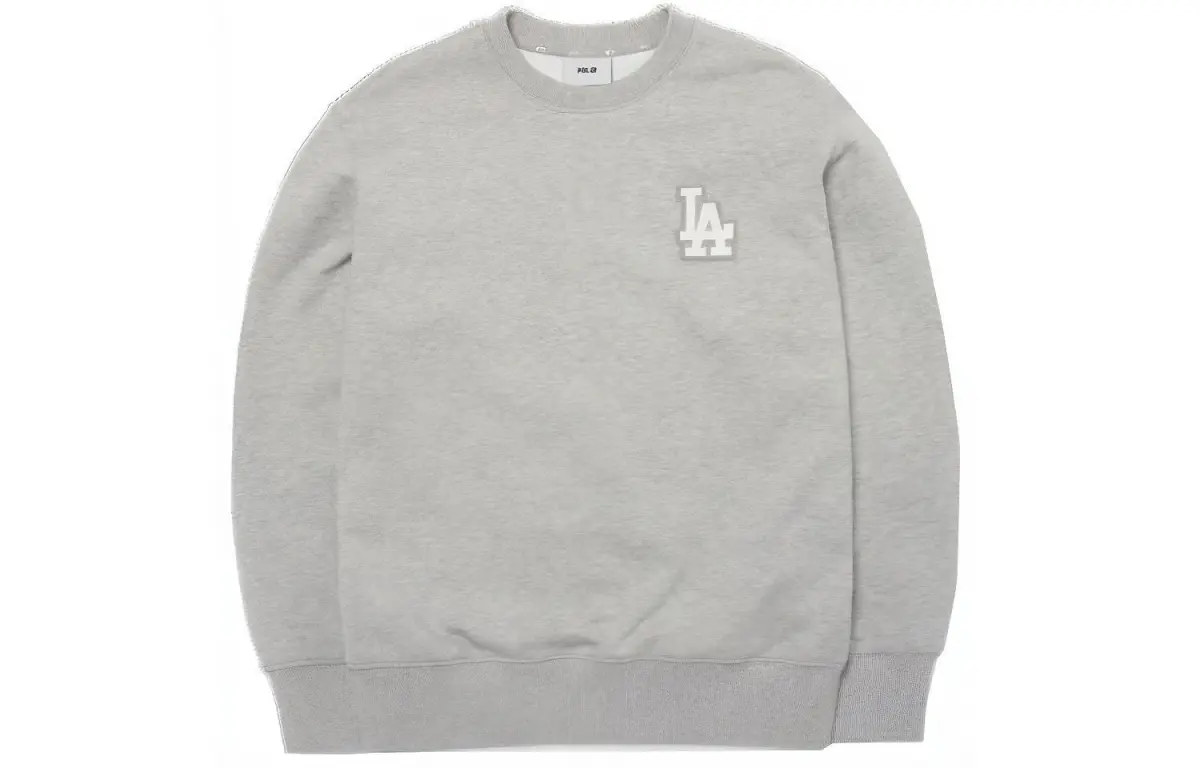 MLB Basic Logo Sweatshirts Unisex Gray Crew Neck Moderate Regular