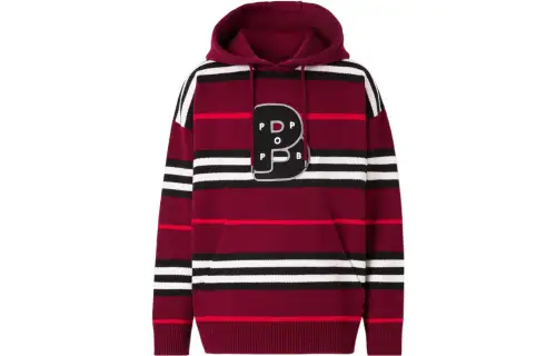 Burberry X Pop Trading Company Sweatshirts Men's Red Hooded Moderate Other