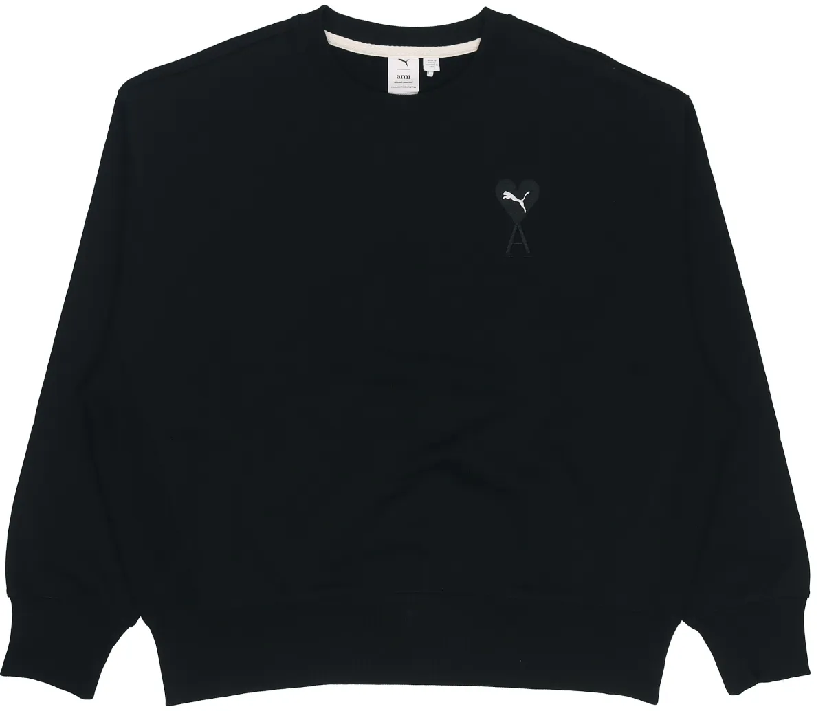 PUMA X AMIPARIS Puma X Ami Co-Branded Series Sweatshirts Men's Black Crew Neck Moderate Other