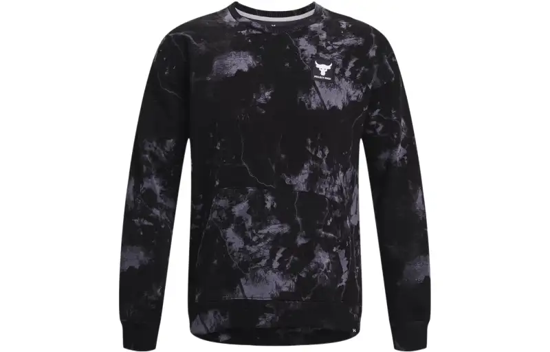 Under Armour Sweatshirts Men's Black Crew Neck Moderate Regular