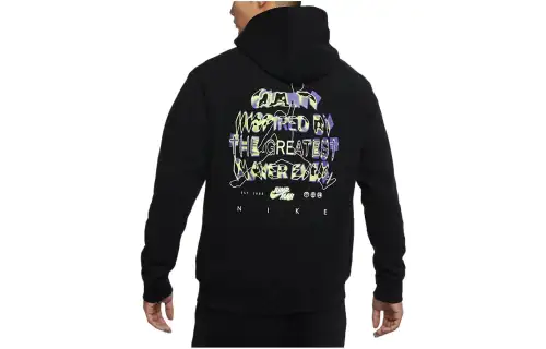 Jordan Jumpman French Terry Printed Letter Logo Pattern Zipper Cardigan Hooded Sweatshirt Jacket Men's Black