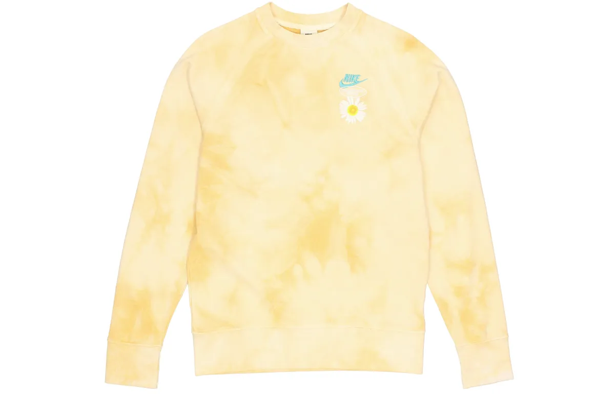 Nike Sportswear Tie Dye Embroidered Daisy Crewneck Sweatshirt 'Gold Sand'