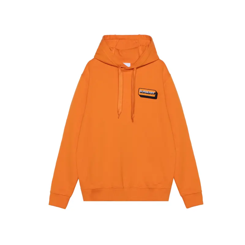 Burberry Logo Applique Cotton Hoodie