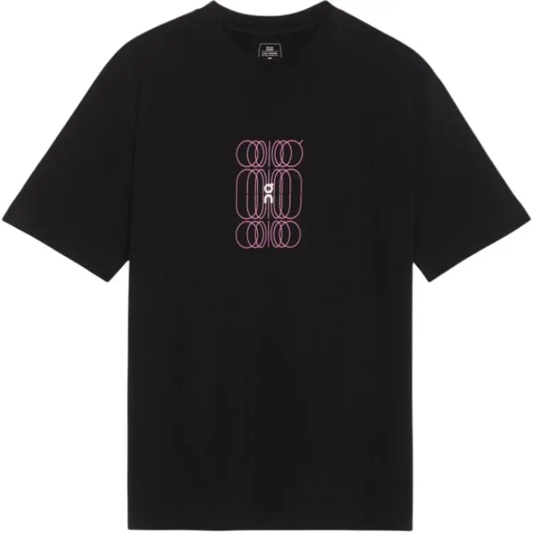 On Club T-Shirts Men's Black Crew Neck Moderate