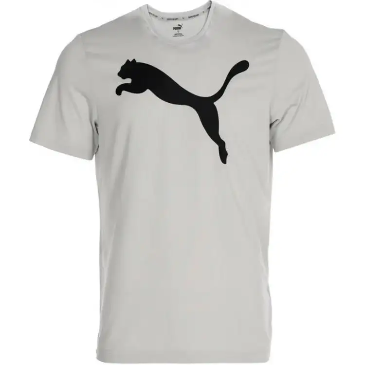 PUMA T Shirts Men's Gray Crew Neck Moderate