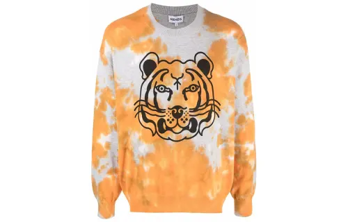KENZO Tie Dyed Tiger Detailed Sweatshirt