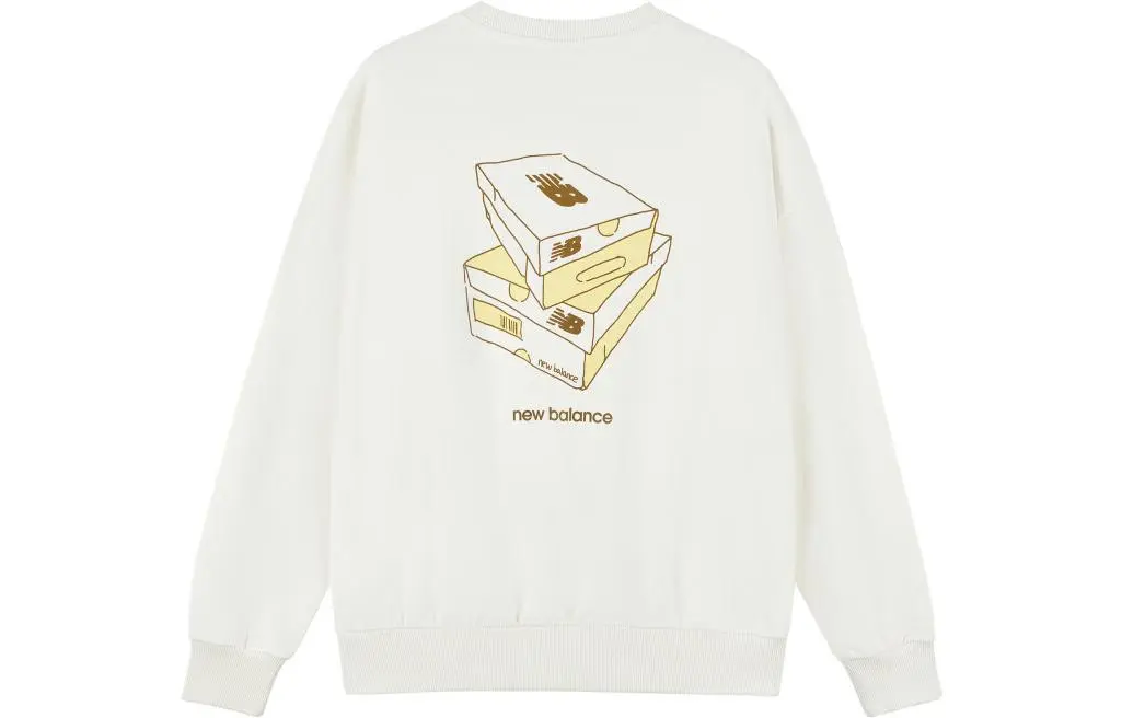 New Balance Sweatshirts Men's Beige Crew Neck Moderate Regular