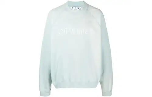 OFF WHITE Sweatshirts Men's Blue Crew Neck Moderate Regular