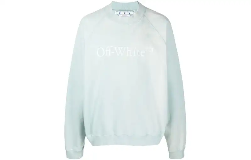 OFF WHITE Sweatshirts Men's Blue Crew Neck Moderate Regular
