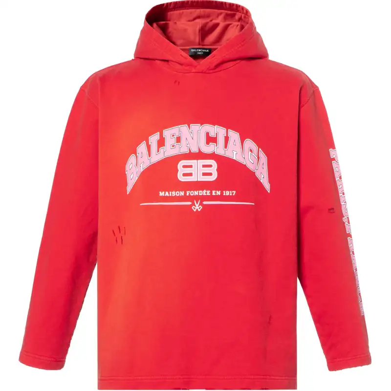 Balenciaga Women'ss Maison Balenciaga Cropped Hoodie