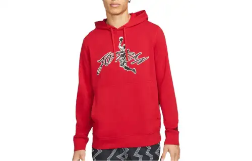 Jordan Sweatshirts Men's Red Hooded Moderate Regular