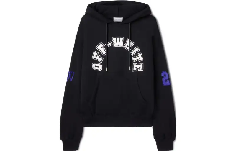OFF-WHITE Football-print cotton hoodie