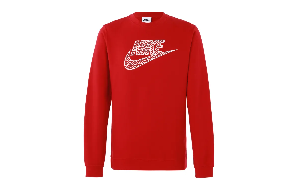 Nike Sweatshirts Men's Red Crew Neck Moderate Regular