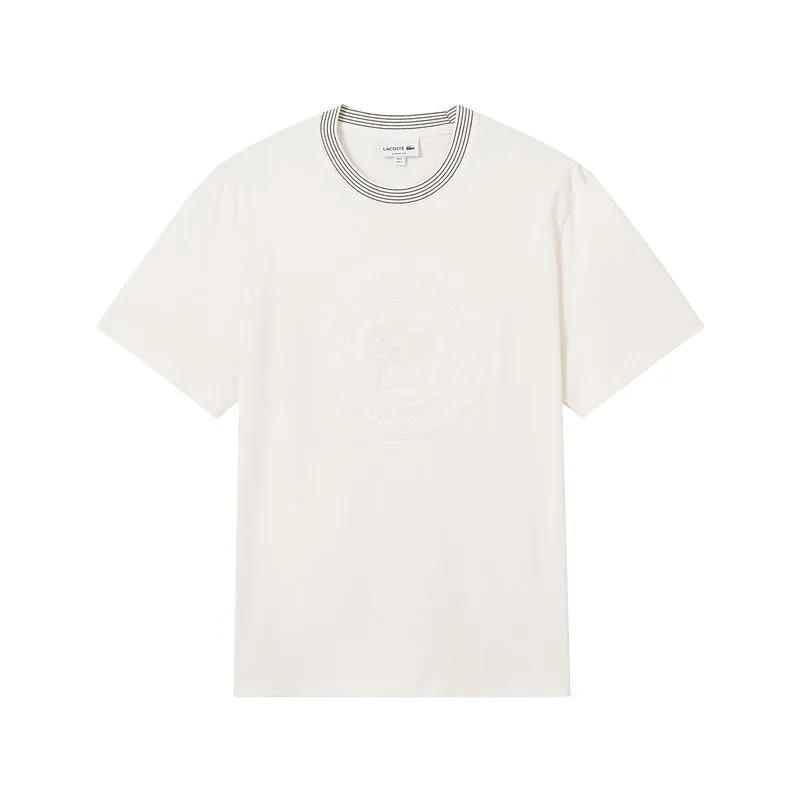 LACOSTE Embroidered Cotton T shirt