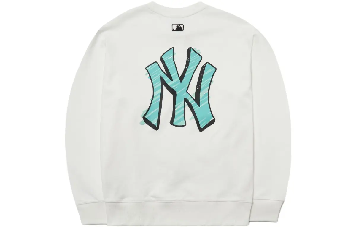 MLB Basic Logo Sweatshirts Unisex White Crew Neck Moderate Straight Fit