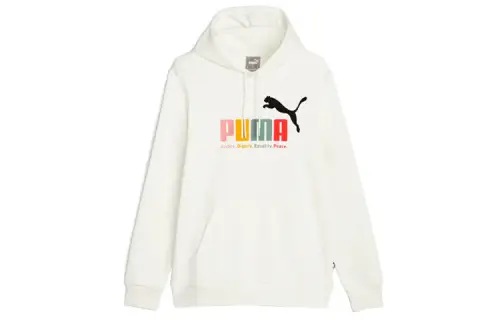 PUMA Hoodie Polaire Multicolore ESS+ Sweatshirt Men's White