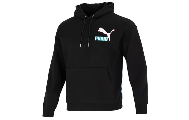 PUMA Sweatshirts Men's Black Hooded Moderate Straight Fit