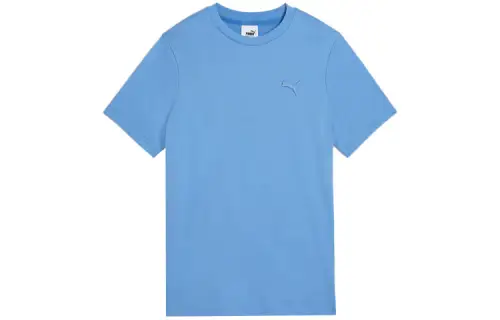PUMA Made In France T Shirts Men's Blue Crew Neck Moderate Straight Fit