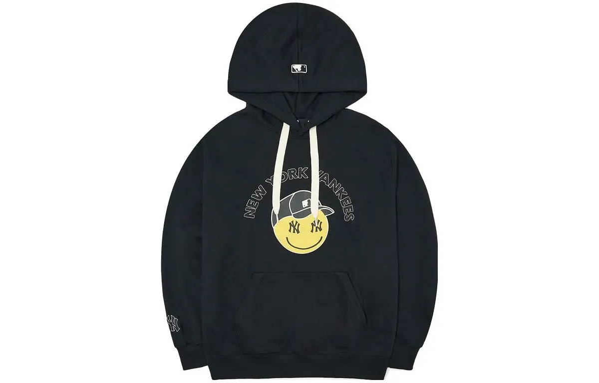 MLB Sweatshirts Unisex Black Hooded (Non-detachable) Moderate Straight Fit