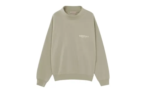 Fear Of God Essentials SS22 Solid Color Flocked Logo Long Sleeved Pullover Fleece Lined American Heavyweight Sweatshirt