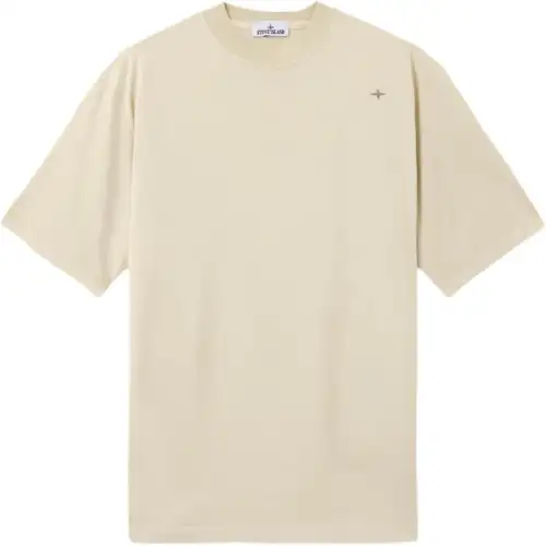 STONE ISLAND Logo Embroidered Crewneck T Shirt
