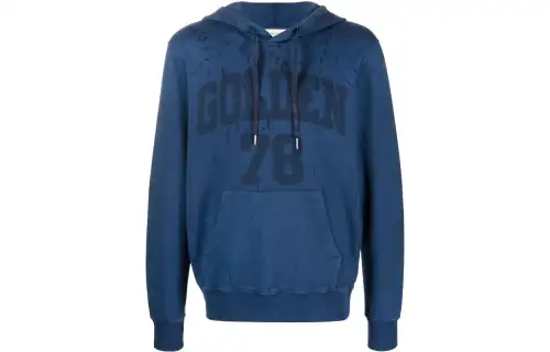 Golden Goose Sweatshirts Men's Blue Hooded Moderate