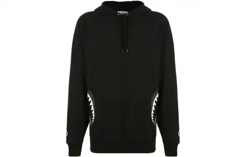 A BATHING APE Bape Sweatshirts Men's Black Hooded Moderate Regular