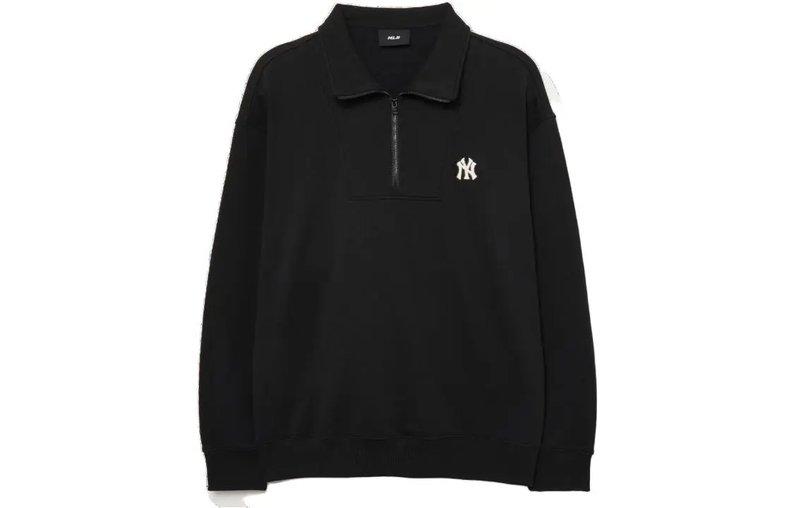 MLB New York Yankees Sweatshirts Unisex Black Half-Turtleneck Moderate