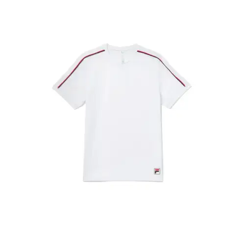 FILA T Shirts Men's White Crew Neck Moderate Straight Fit
