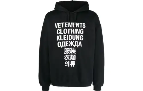 Vetements Sweatshirts Men's Black Hooded Moderate Other