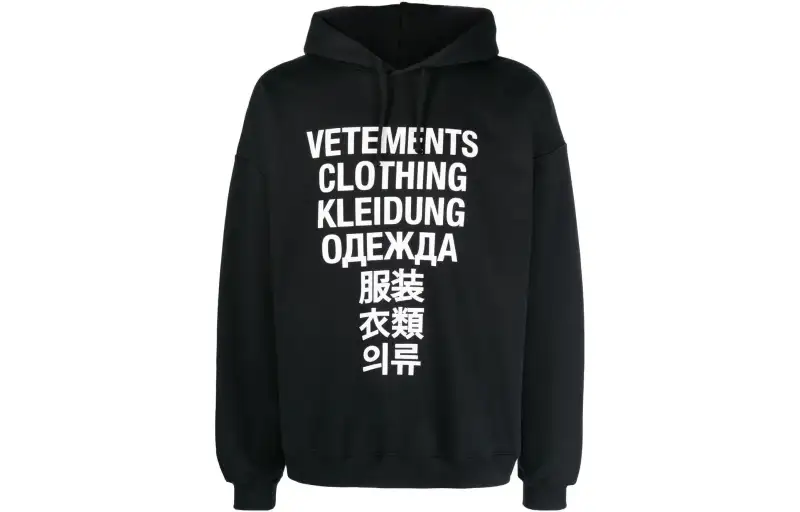 Vetements Sweatshirts Men's Black Hooded Moderate Other