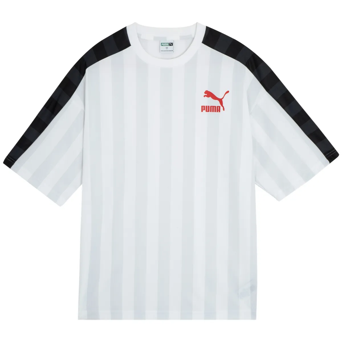 PUMA CLASSICS T-Shirts Men's White Crew Neck Moderate Straight Fit