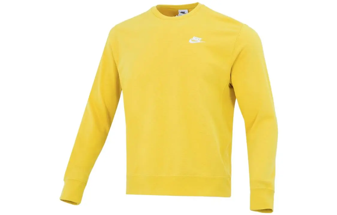 Nike Sweatshirts Men's Yellow Crew Neck Moderate Regular