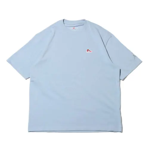 Jordan T Shirts Men's Blue Gray Crew Neck Moderate Straight Fit