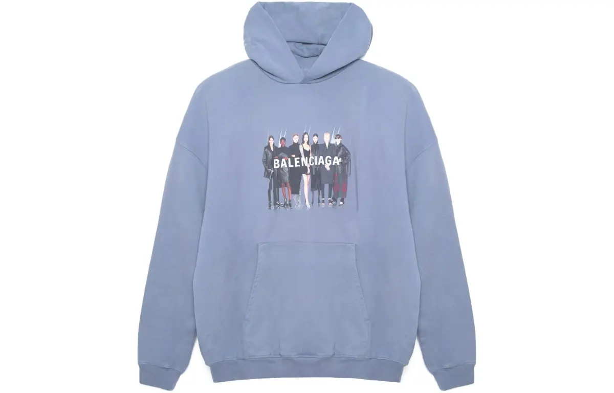 Balenciaga Sweatshirt Loose Fit Unisex Gray Blue