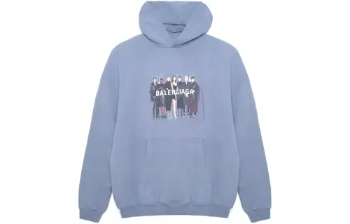 Balenciaga Sweatshirt Loose Fit Unisex Gray Blue