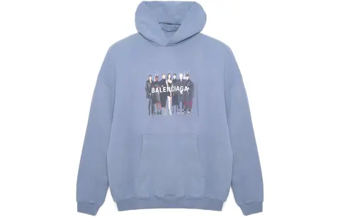 Balenciaga Sweatshirt Loose Fit Unisex Gray Blue