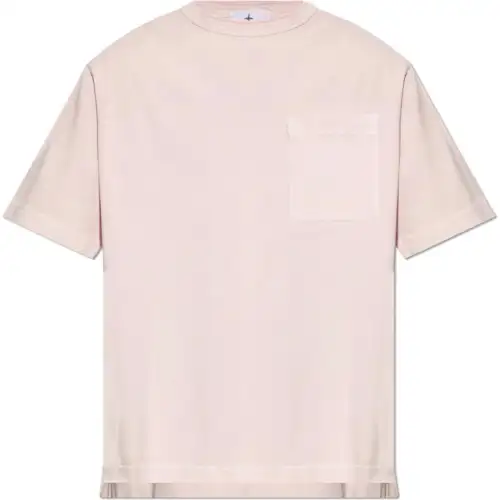 STONE ISLAND Logo Printed Crewneck T Shirt
