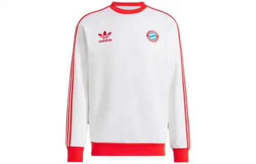 Adidas Originals Fc Bayern Originals Crew Sweatshirt Men's White Red
