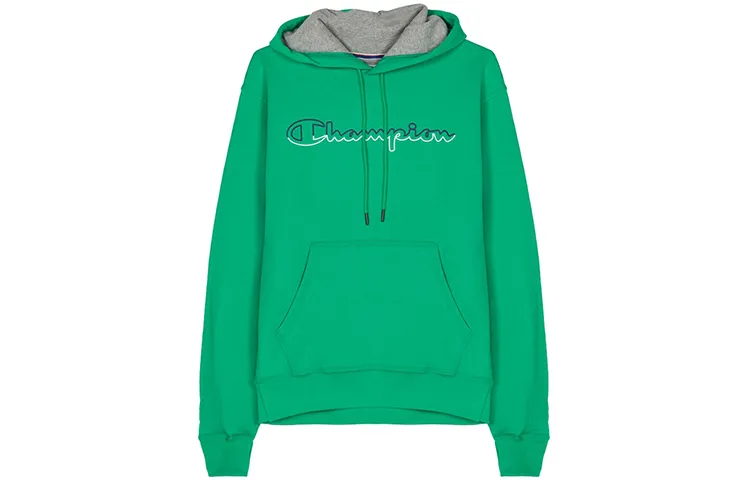 Champion Gradient Grass Stitched Logo Fleece Lined, US Version, Winter Sweatshirt Unisex Green