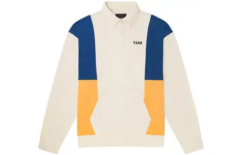 Vans Sweatshirts Unisex Vintage White Polo Collar Moderate Regular