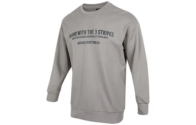 Adidas Sweatshirts Men's Light Gray Crew Neck Moderate Regular