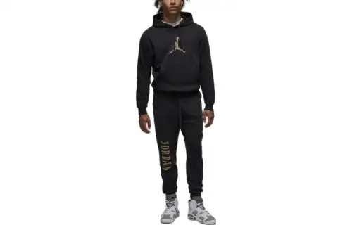 Jordan Fleece Pullover Hoodie Sweatshirt Unisex Black
